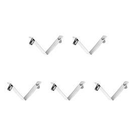 sourcing map 5pcs Double Button Kayak Paddle Snap Spring Clip 51mm x 5.8mm 65Mn Spring Steel V-Shaped Solid Lift Telescopic Locking Tube Pole Clips For Tent Umbrella Camping,Silver Tone