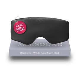 SilkSound 100% Mulberry Silk Bluetooth Sleep Mask, Skin-Friendly Sleeping Eyemask with Bluetooth Headphones, Sleep Gifts for Women, Silk Eye Mask Headband Headphones for Sleeping Side Speakers