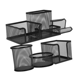 Operitacx 1 Set-Box Schreibtisch-Organizer Schreibtischablage Schreibtischordnung Schreibtischzubehör Set Schreibtischset Stiftehalterung Desktop-Stifthalter Tischorganisator Eisen Black