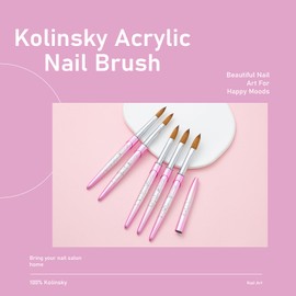Acrylic Nail Brush Size 10, KEMEISI 100% Pure Kolinsky Nail Art Brushes Sturdy Handle Oval Shaped Acrylic Powder Nail Design Tools for Professional Manicure DIY Home Salon