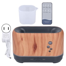 200ML Aromatherapy Diffuser Hollow Flame with Ambience Light Remote Control Mist Humidifier for Home Bedroom 100‑240V US Plug