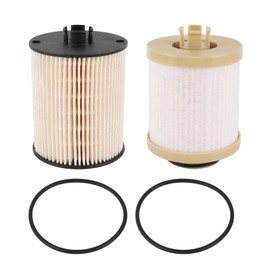 CARMOCAR FD4617 Diesel Fuel Filter replacement for 2008 2009 2010 Ford 6.4L F250 F350 F450 F550 Super Duty includes lower lifter pump filter and upper fuel bowl filter FD-4617 3C346731AA 3C346731AB