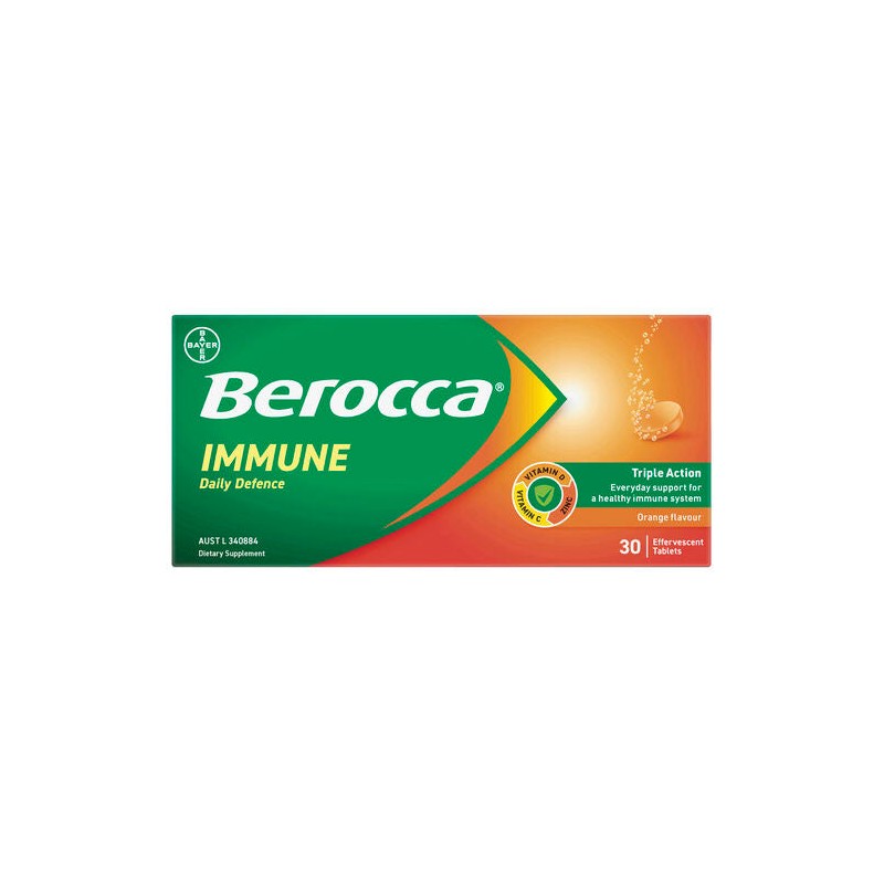 Berocca Immune Daily Defence Vitamin C, D and Zinc, Orange