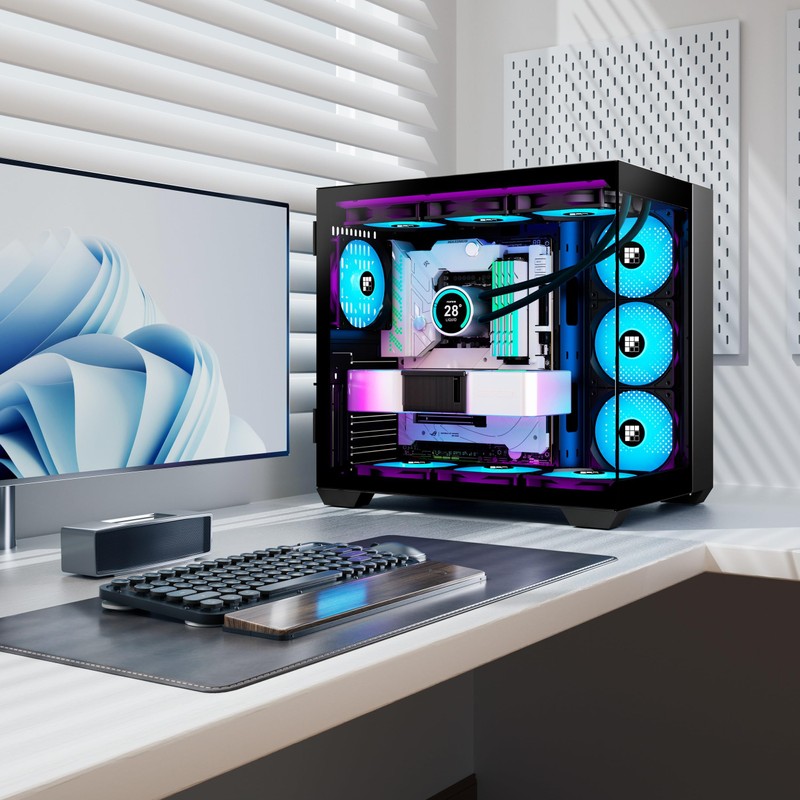 FOIFKIN PC Case - Pre-Installed 6 PWM ARGB Fan, ATX