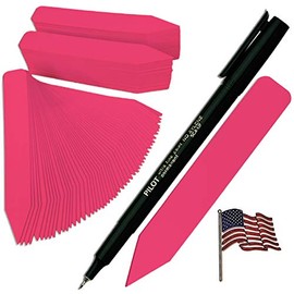 TAGKRAFTERS 4" x 5/8" HOT Pink Premium Pot Stakes with Marker - 500 Pcs - Plastic Plant Tags and Labels - Nursery Garden Tree Labels Waterproof Writeable | Made in The USA |