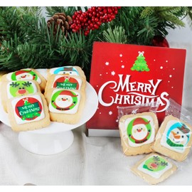 Christmas Cookies Gift Baskets Box for Men Women Kids | Holiday Cookie Treats decorated | Individually Wrapped Sugar | Nut Free | 4 Pack