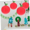 CAXUSD 5pcs Apple Shaped Decorative Paper Lanterns Unique Hanging Party
