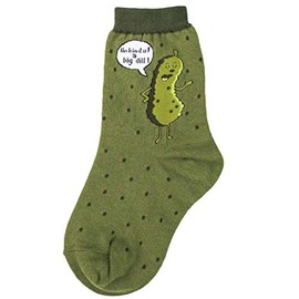 Foot Traffic Youth Novelty Socks, Crazy Socks for Girls and Boys, Sizes 12â5Y (Big Dill)