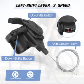 MEGHNA 1 Pair of Bicycle Gear Lever Bicycle Gears 3 x 8/9/10 Speed Gear Shifter Lever/Lever/Right Gear Lever (3 x 8 Speed)