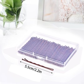100 Pcs 2.2 Inch Hair Pins Bobby Pins Brown with Store Box Medium Size Wavy Hair Pins Suitable for All Hairstyles Strong Grip and Pain free Pins for Girls Women
