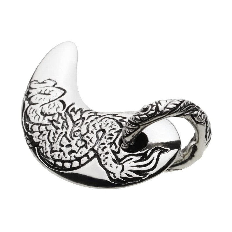 Figmart fp0436 Dragon Magatama Pendant (Silver Accessory), Sterling Silver, No