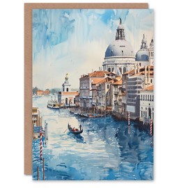 Artery8 Venice Watercolour St Mark's Basilica Detailed Greeting Birthday Card Him Her All Blank