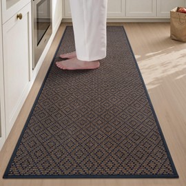 PADOOR Kitchen Runner, Rubber Backed Kitchen Runner Rugs Non Skid Washable, Super Absorbent Kitchen Mats for Floor Front of Sink, 20"x47" Blue