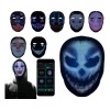 Máscara Led Merion Bluetooth Halloween Programable Negro con App