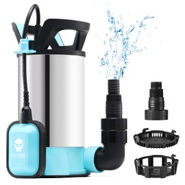 SainSmart Sump Pump with Float Switch, 1.15HP Submersible Water Pump, Stainless Steel Portable Utility Pump 3960 GPH High Flow Water Removal, with 33ft Cord for Pool Tub Garden Pond Draining