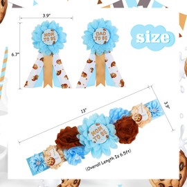 Cheerupp Milk and Cookie Baby Shower Maternity Sash Kit, Chocolate Chip Gender Reveal Belly Belt and Mom to Be Dad to Be Corsage Pins, New Parents Pregnancy Photo Props Party Supplies