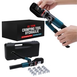Hydraulic Crimping Tool, Battery Cable Crimper Tool, Hydraulic Wire Crimping Tool, Hydraulic Crimper, Cable Crimper, Lug Crimper Tool, Battery Terminal Crimper, Cable Crimping, 12AWG - 00 (2/0)