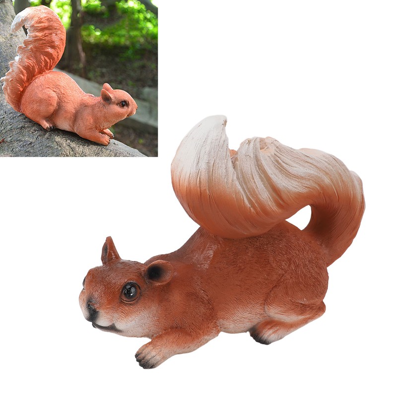 Squirrel Garden Decor Outside Funny Resin Statue Courtyard Balcony Outdoor