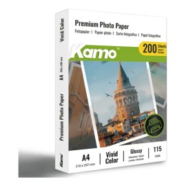 Papel Fotográfico A4 Kamo Glossy De 115gr 200 Hojas Color Blanco                                                                                      