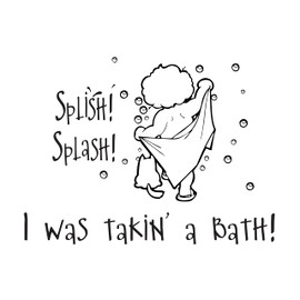 HYGIENE - Kids Room Removable Funny Bathing Image Décor Young Boy Pet Animal & Bubbles Design Splish Splash I was Taking A Bath Quotes Home Bathroom Wall Decal 20" x 14"