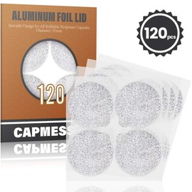 CAPMESSO Espresso Foils -Coffee Pod Seal Lids to Reusable Nespresso Capsules Refillable Pods Compatible with Nespresso Original Line Machines120PCS/Package