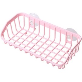Galepromot Pink Multifunctional Drain Rack, Hanging Storage Rack Drain Rack Sink Shelf Suction Cup Dishwashing Soap Sponge Holder for Kitchen Accessories
