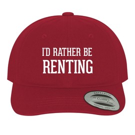 I'd Rather Be Renting - Soft Dad Hat Baseball Cap, Red, One Size