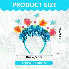 ANBALA Hawaiian Headband for Women Tropical Head Flower Hair Band for Summer Luau Hawaiian Party (1PCS)