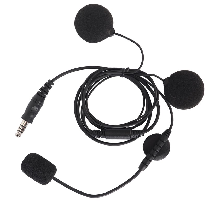 Motorbike Full Face Helmet Earpiece Mic 7.1mm Plug Two Way