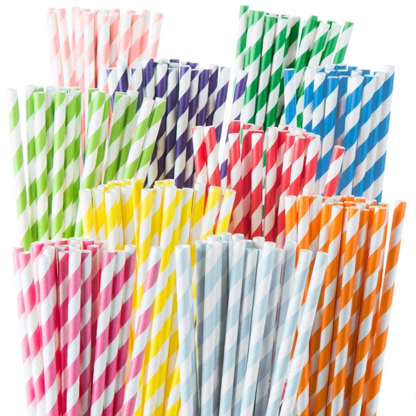Weemium 200 Biodegradable Paper Straws - Durable & Eco-Friendly in