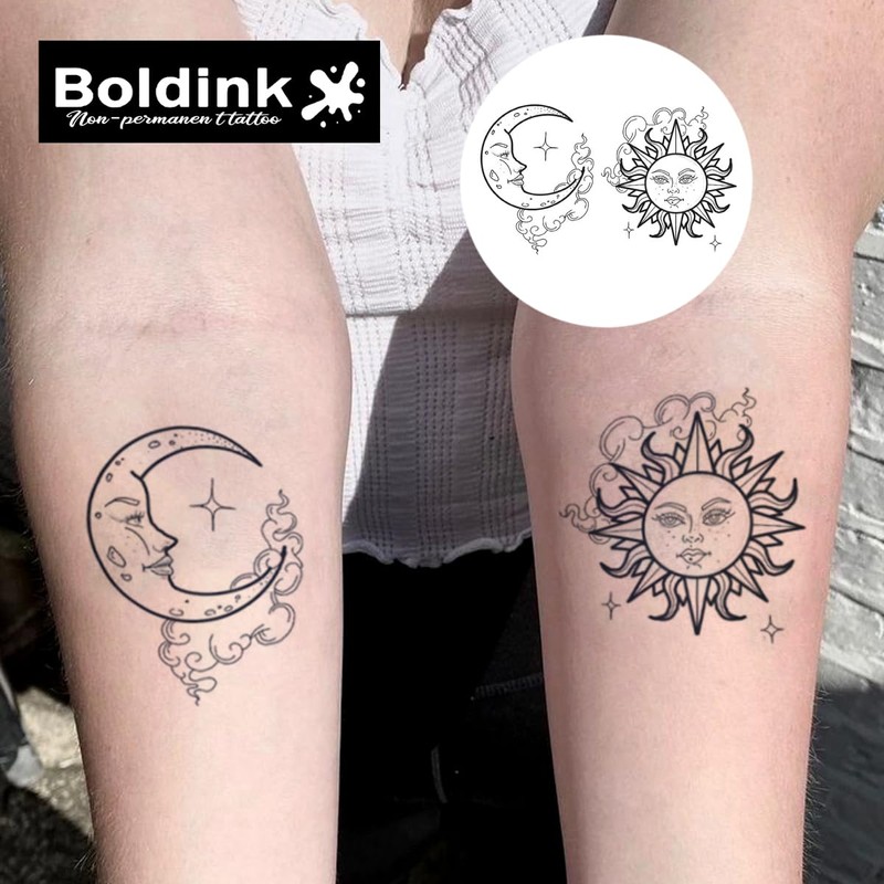 Boldink 2 Pcs Semi Permanent Jagua Tattoos 2 Weeks Long