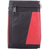 Mens Leather Tri-Fold Wallet/Coin Holder with Key Chain - Red/Black