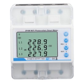WiFi Photovoltaic Smart Meter for Tuya 3P 4W Bidirectional Metering Energy Voltage Current Surge Protection 60‑300V 100A