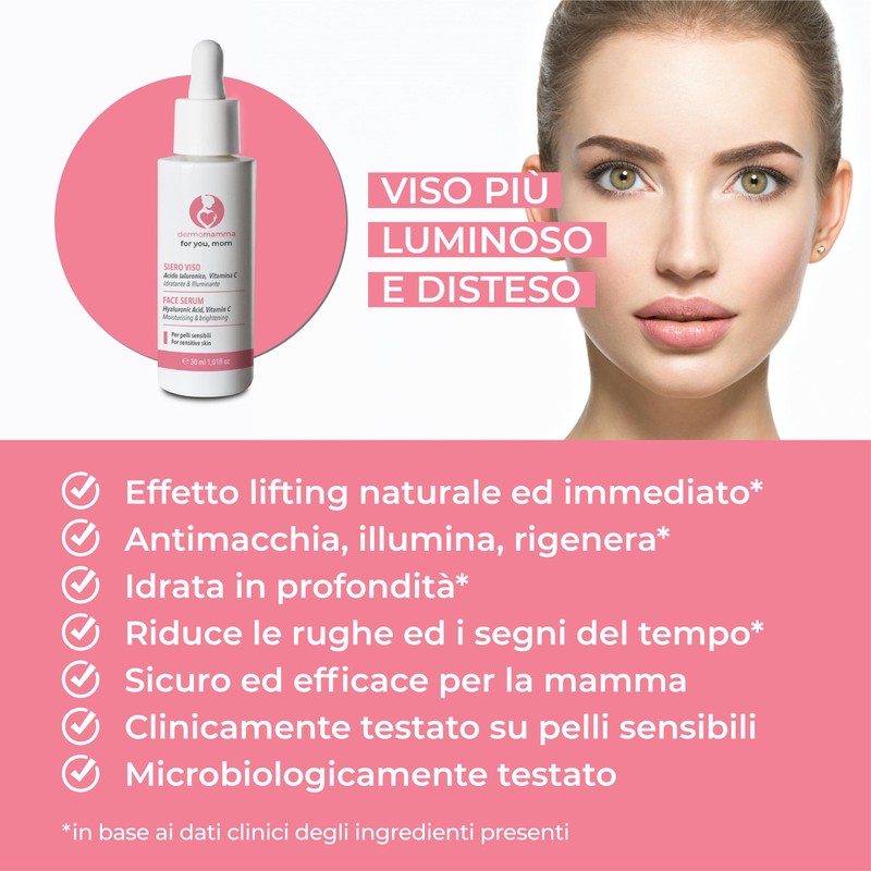 DERMOMAMMA Gesichtsserum - mit Hyaluronsäure - Vitamin C - Anti-Falten