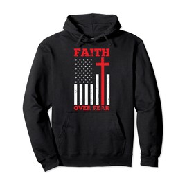 Patriotic American Christian Faith Prayer USA Flag Jesus Pullover Hoodie