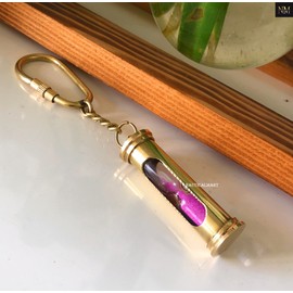 Hour Glass Sand Timer Keychain Nautical Maritime Vintage Brass Keychain Gift For Christmas, Birthday, Easter, NewYear, Graduation