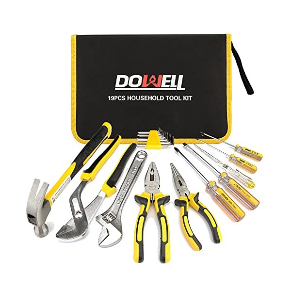 DOWELL Tool Set Tool Kit 19-Piece Household Tool Kit Set