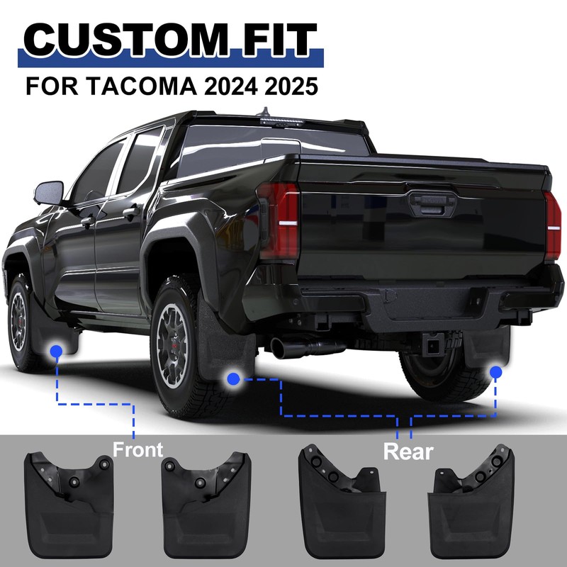 Upgraded Mud Flaps for 2024 2025 Toyota Tacoma Front &