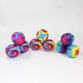 Zeekio Tie Dye Festival Juggling Ball Set - 120g - Beginner to Pro - Set of 3 (Red Blue Yellow Swirl)