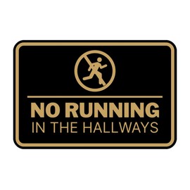 Signs ByLITA Classic Framed No Running in the Hallways Sign (Black/Gold) - Small