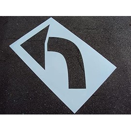 60" Curved Arrow Parking Lot Arrow Stencil - 60 Mil - (1/16" Thick). American Striping Co.
