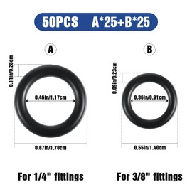 50 Pcs Pressure Washer O-Rings O-Ring Assortment Kit Orings Hose Washers Rubber O Rings for Pressure Washer High Temperature Washer O Ring Replacement