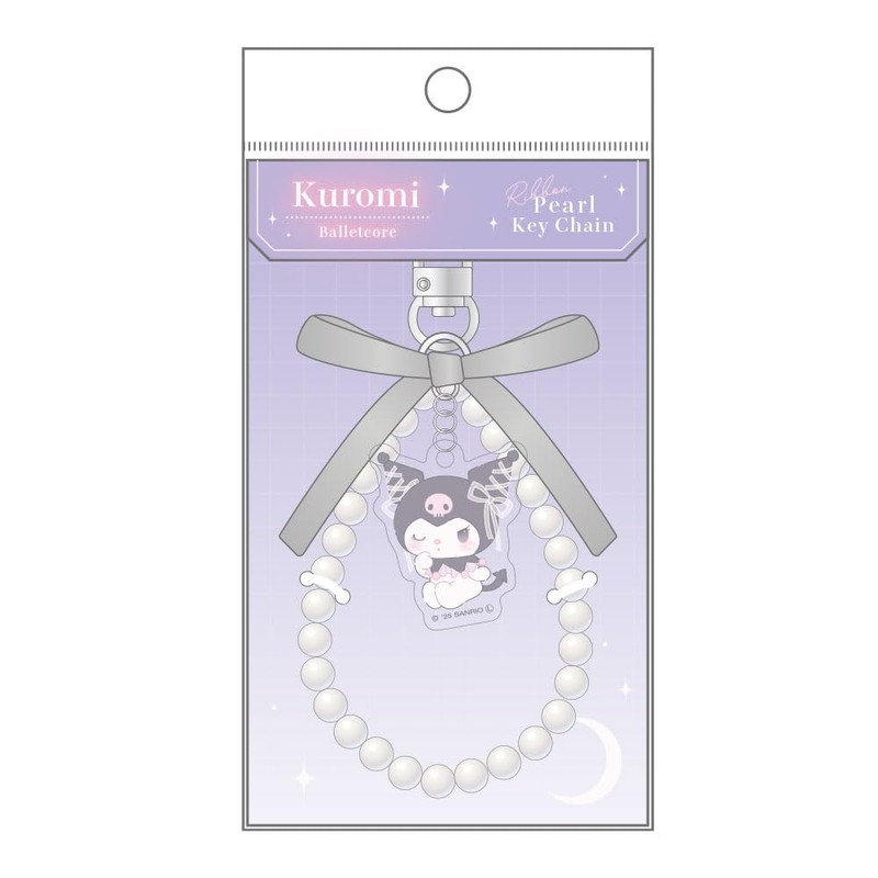 Tees Factory Sanrio Ribbon Pearl Keychain Ballet Core/Kuromi