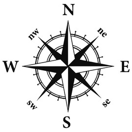 Pack of 2 Sticker Compass Wind Rose Sticker on Transparent Film Compass Sticker Decal Nautical Symbol Sign Sticker for Camper Motorhome Offroad Sticker