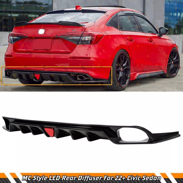 Gearzaar FOR 2022-2023 HONDA CIVIC MC STYLE FE180 GLOSS BLACK