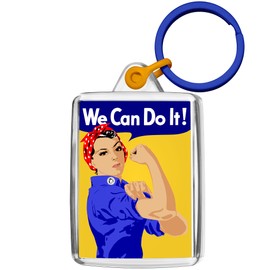 Pixly® We Can Do It Keyring Key Fob Keychain WWII Poster Pop Art Keepsake Gift for Him Her