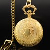 Realpoo Gold Shield Men's Pocket Watch, Arabic Numeral Digital Scale