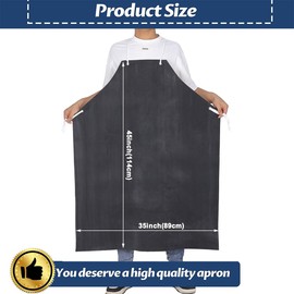 ETBOL Neoprene Apron - 35’’ X 45’’ Plus Size Rubber Aprons Offers Chemical, Oil and Grease Protection, with Puncture and Abrasion Resistance