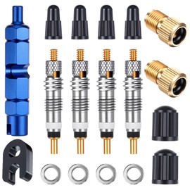 Xelsluthe Presta Valve Core Removal Tool with Valve Core Cover Brass Screws Plastic Buckle & Installation Tools for Bike Tire Tubeless Road MTB Tires