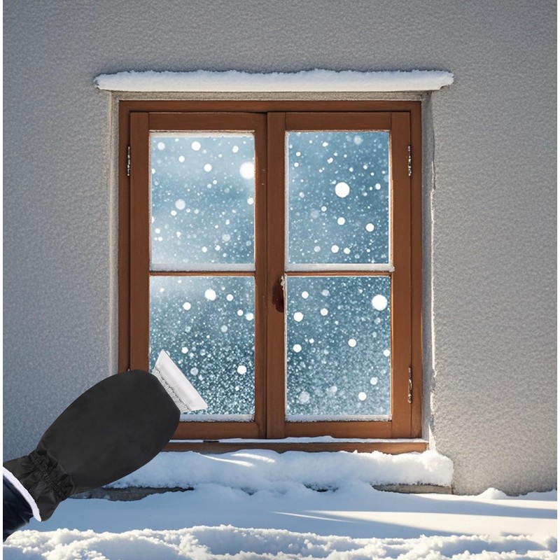 WEINIBAO Car Ice Scraper with Glove, Reusable Ice Scraper with